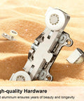 Concealed Sliding Barn Door 36 By 84 Inches Shaker Style hardware with wheels on sand, showcasing durability.