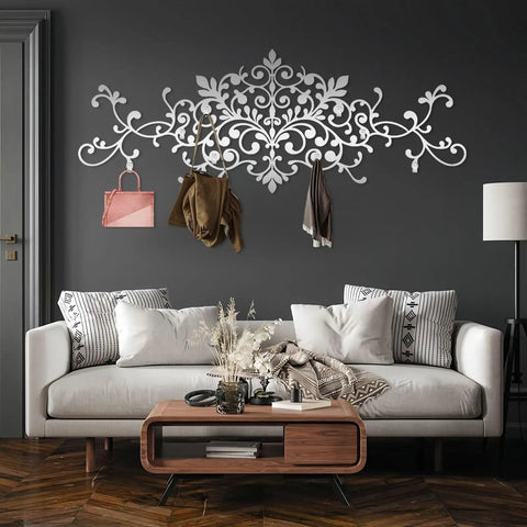 Upgrade Your Space With This Super Sturdy Scroll Metal Coat Rack And Grab A Quick Jacket On This Dang Good Looking Wall Mounted Hat Rack that holds bags and jackets on a stylish wall design.