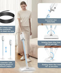 Tough Six In One Rotary Steam Mop With Dual Heat Settings And A Long Twenty Three Foot Cord for versatile cleaning on various flooring.