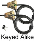 Keyed Alike Python Trail Camera Locking Cables Six Foot Camouflage Adjustable Outdoor Security Lock Set with keys