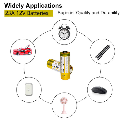 Heavy Duty 23A 12V Alkaline Batteries 5 Pack Runs Forever For Garage Door Openers And Remote Controls with various devices.