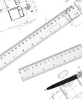 Clear Plastic Ruler 6 Inch Plus 12 Inch, Super Handy Straight Ruler For School And Office, See Through Design With Dual Scales