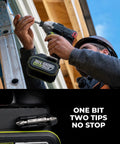 Man using drill with Best Go To 46 Piece Screwdriver Bit Set With S2 Steel Bits in home repair setting, close-up on bit.