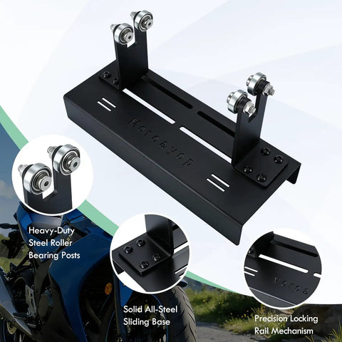 Crankshaft Truing Stand For Motorcycles And Mopeds, Runout Measurement Tool With Long Track Base And Steel Roller Bearing Posts