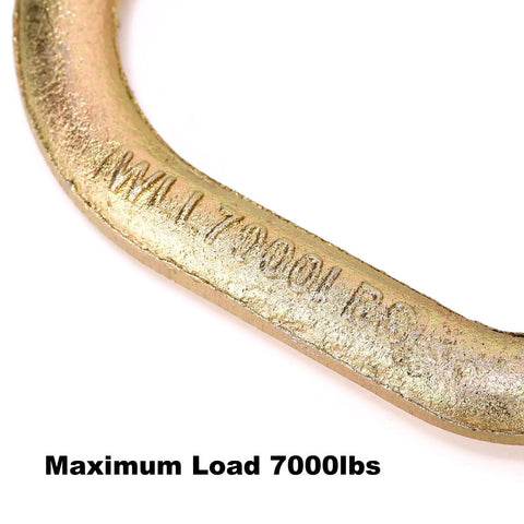 Close-up of Beefy Heavy Duty Alloy Steel Pear Shaped Ring Set Galvanized No Welding 7000 Lbs Load Capacity