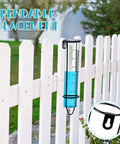 Beefy Clamp On Rain Gauge For Outdoor Use With Large Capacity Clear Scale Rust Proof Metal And Adjustable Height Great For Garden Yard Lawn Patio Farm Fence Rails Rain Meter on white fence