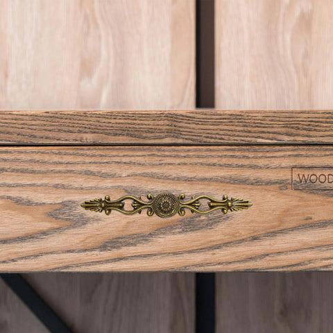 Vintage Bronze Patina Finish Cabinet Hardware 6.3 Inch Retro Flower Bar Pull on Wooden Drawer
