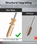 Comparison of new and old Quick Swap Nozzle Kit For AD5X 3D Printer After May 2025 Purchase Date Detachable Rapid Heat High Flow Nozzle.