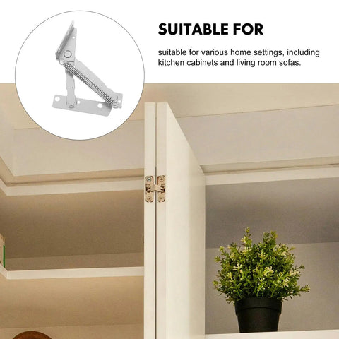 80 Degree Heavy Duty Scissor Hinges for Cabinets and Sofas in use, showing door hardware on kitchen cabinet.