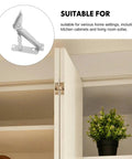 Beefy Heavy Duty Folding Sofa Bed Hinges Set, displayed with cabinet usage suggestion, silver finish, cold rolled steel