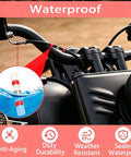 Heavy Duty 100 Piece Pack Of Red Solder Seal Wire Connectors For 22 18 AWG Cables With Built In Solder Ring And Heat Shrink Seal visible on motorcycle handlebar.