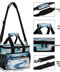 Insulated Picnic Backpack With Large 12x8.7x10 Inch Capacity Lunch Box Tote, adjustable strap, sturdy handle, metal zipper