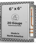 Top Tier 6X6 Flush Metal Access Panel With Bead Flange For Drywall Patch, showing 20 gauge steel door and plumbing access.
