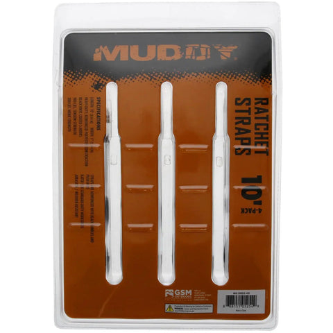 Heavy Duty Ratchet Straps 1 Inch By 10 Feet 4 Pack Cargo Tie Downs With Reinforced Polyester Webbing And Vinyl Coated Hooks in packaging.