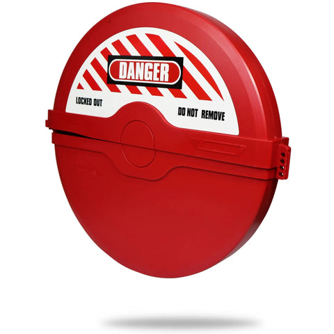 Heavy Duty Gate Valve Lockout Red Lockout Tagout Device for 18 to 24 Inch Valve Handles Up to 5 Inch Stems OSHA Compliant