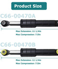 Dimensions of Washer Shock Absorber Kit For Samsung Washers Includes 2 DC66-00470A And 2 DC66-00470B Dampers.