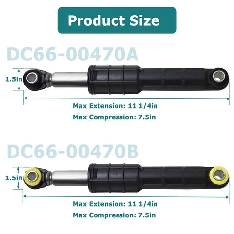 Dimensions of Washer Shock Absorber Kit For Samsung Washers Includes 2 DC66-00470A And 2 DC66-00470B Dampers.