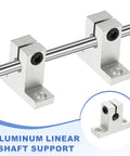 Aluminum 16 Millimeter ID Linear Rail Mounting Bracket Set For Slick Smooth Motion And Easy Rod Clamping For 3D Printers Robotic Systems