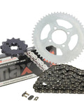 Drive Chain And Sprocket Kit For Yamaha TT R125 L Series 428 Chain 13 Tooth Front And 54 Tooth Rear With Master Link displayed