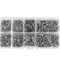 Heavy Duty Plated Carbon Steel Drilling Screws Set 800 Pcs M2 Cross Flat Head Self Tapping Woodworking Fasteners