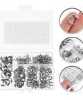 304 Stainless Steel E Shaped Retaining Ring Set With Rust Resistant Circlips 300 Piece Assortment Kit And Storage Case For Shaft Grooves In Machines Pro Grade External Rings, assorted sizes in case
