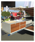 Rock Solid Heavy Duty Drawer Slides With Slide Lock, Zero Friction Ball Bearing Glide, Quiet Rubber Stopper, Crush Weight 256 Lb Capacity, Industrial 56 Inch Guide Rail, Smooth As Glass Cabinet Hardware on outdoor kitchen cabinet.