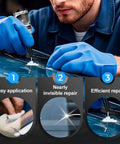 Windshield Crack Repair Kit For Cars 2025 Upgraded Quick Fix Set For Chips And Cracks DIY Glass Repair Tools In Use On Windshield