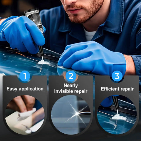 Windshield Crack Repair Kit For Cars 2025 Upgraded Quick Fix Set For Chips And Cracks DIY Glass Repair Tools In Use On Windshield