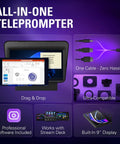 Image showing Top Shelf Teleprompter With Bright Built In Screen For Dead Simple Script Reading, 9 inch display, USB C connectivity.