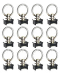 12 Pack L Track Tie Down O Rings Kit 1.5 Inch Stainless Ring 4000 Lbs Capacity L Type Track Fittings Heavy Duty for Securement