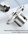 8 Pack 5mm Rigid Flange Couplings for Motor Shafts, DIY Model Building, Easy Install with Screws and Wrench Kit, Durable Steel Flange Shaft Connectors for Robotic Projects and Handmade Creations. Steel 5mm flange coupling shown with shaft opening