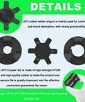 Flexible Three Piece L Claw Coupling Kit With Half Inch To Three Quarter Inch Bore Nitrile Rubber Spider Inserts