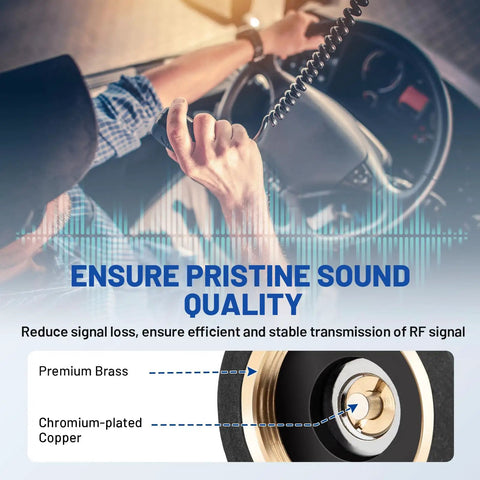 Ensuring pristine sound quality with NMO To Three Eighths Inch By Twenty Four Thread Antenna Adapter For CB Ham Radios, brass contact.