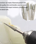 Diamond Grinding Burr Drill Bit Set For Rotary Tools, 11-Piece Pro Grade Polishing Kit With 1/8 Inch Shank in use on stone