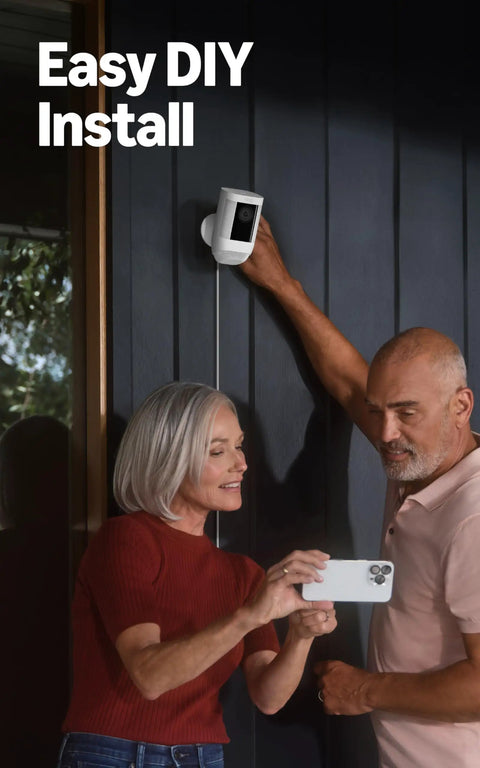 Spotlight Cam Pro Battery Security Camera For Home Or Business With Retinal 2K Video, color night vision installation example