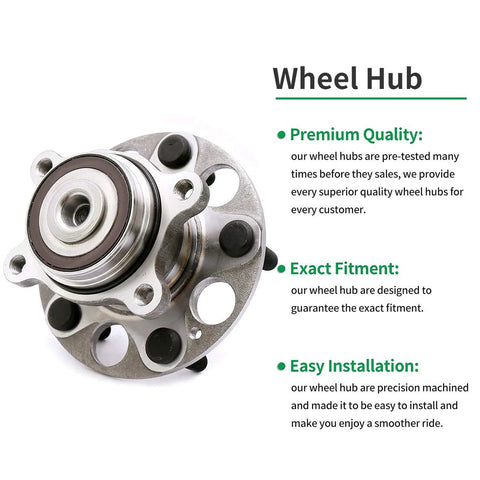 Rear Wheel Hub Bearing Assembly Set Of 2 For 2006 2011 Honda Civic LX DX ABS Models Direct Fit OE Replacement Hubs And Bearings 5 Lug Rear Left And Right