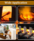 Amylove ceramic fiber insulation blanket, 60x24x1 in; collage views: furnace interior, kiln glow, fireplace install, pipes.