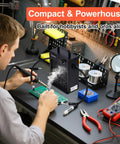 Solder Fume Extractor With HEPA And Activated Carbon Filter Portable Smoke Absorber for DIY soldering on a workbench setup