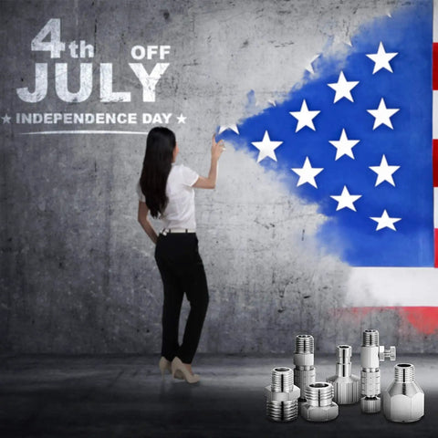 14 Piece Airbrush Adapter Set With Quick Disconnect Fittings And Quick Release Hose Connectors For Air Compressors on July 4th theme