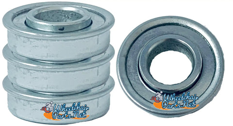 Smooth Rolling Replacement Caster Bearings For Wheelchairs, Hella Durable Flanged Bushings, pack of four metal bushings.