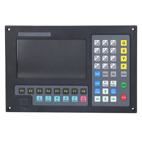 2-Axis CNC Control System With LCD Display For Plasma And Flame Cutting Pro-Grade Motion Controller With Ultra-Precise 0.001mm Precision Durable Stainless Steel Build Perfect For Pro-Level Metal Cutting Projects, front panel