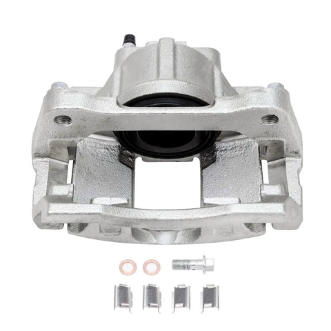 2 Piece Front Brake Caliper Replacement Kit For 2007 To 2018 Jeep Wrangler Liberty And Nitro With Brackets Disc Brake Calipers Upgrade For Safer Stops And Easy Install showing caliper and brackets