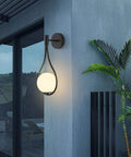 Modern Globe Wall Sconce Set Of 2 Black Glass Drop Lights For Bathroom Vanity, Bedroom And Living Room outdoors view