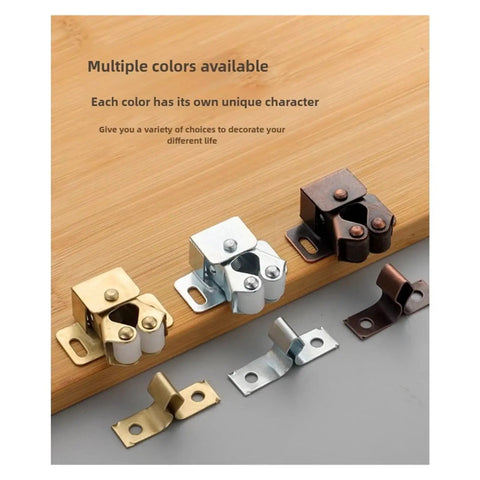 Easy Install Cabinet Door Hardware Kit For Storage Cabinets With Push Open Action Snap Closures in multiple finishes on display