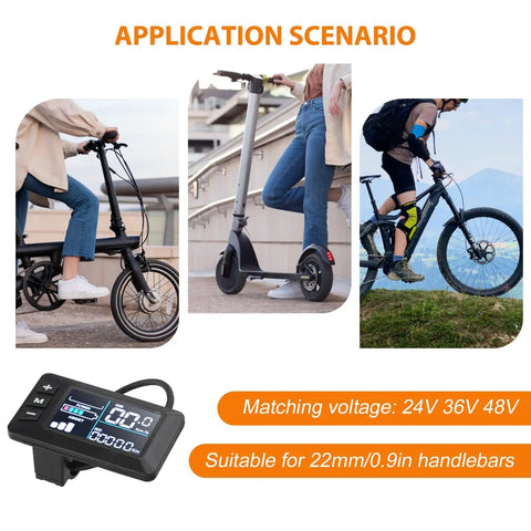 Color LCD E Bike Display Screen With 5 Pin Connector Cable For 24V 36V 48V E Bikes Plug And Play No 2 Protocol Compatible Durable ABS Housing Color Screen Durable ABS Case Easy Mounting Bright Color Display For Clear Readouts On The Go
