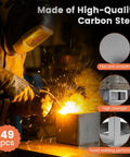 Welder using 50 Piece Welding Practice Kit With Steel Coupons, Magnetic Clamp, Gloves, And Dice Cube Cuboid Projects For Beginners.