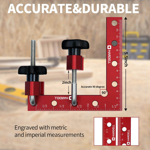90 Degree Positioning Squares Set For Woodworking Right Angle Clamps 5.5 By 5.5 Inches Aluminum Alloy Corner Clamping Squares