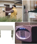 Beefy Iron Roof Cover for Electric Vehicle Charger Keeps Your Level 2 Wall Box Sweet by Blocking Rain Snow and Sun Damage while Offering Universal Fit for Standard Stations and Rock Solid Safety on a delivery box.