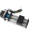 Pro Grade 100mm CNC Linear Stage Actuator with dual optical axis rails and 1605 ball screw, featuring NEMA23 stepper motor