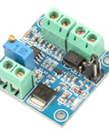 PWM To 0 To 10V Analog Converter Module for PLCs and Industrial Control Boards, top view showing components and connectors